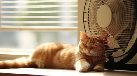 Cat suffers from the heatの素材