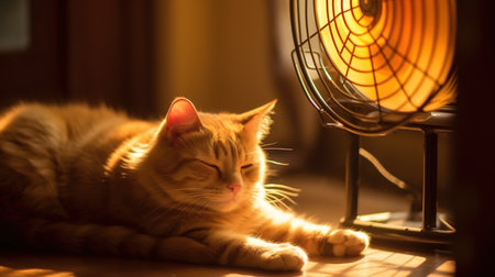 Cat suffers from the heatの素材