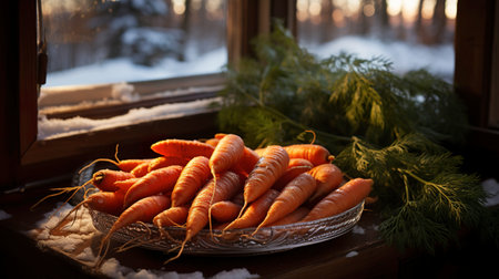 Saint Nicholas Day carrots and an envelopeの素材