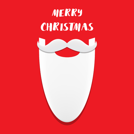 Christmas santa claus beard poster for party or greeting card. Vector illustration. Santa Hipster Claus.のイラスト素材