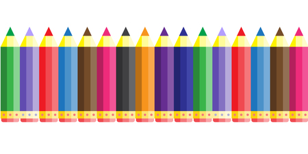 abstract color seamless school pencil pattern backgroundのイラスト素材