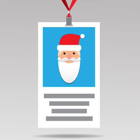 Santa Id card. vector illustration in flat designのイラスト素材