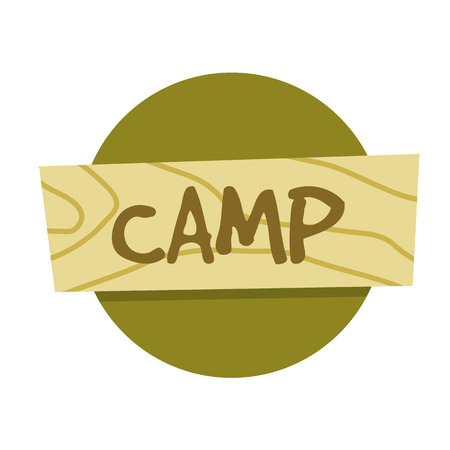 I love camping in wooden signのイラスト素材