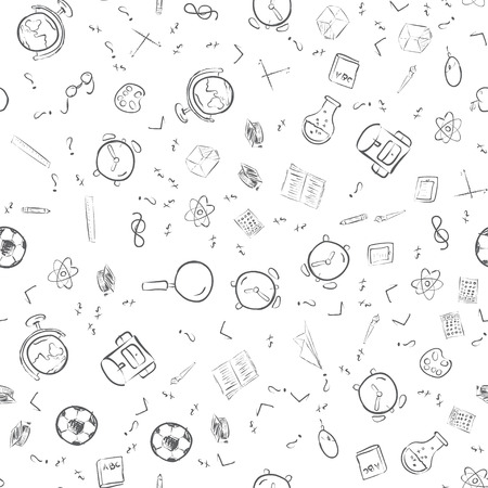 Back to school seamless pattern. Good for textile fabric design, wrapping paper and website wallpapers.のイラスト素材