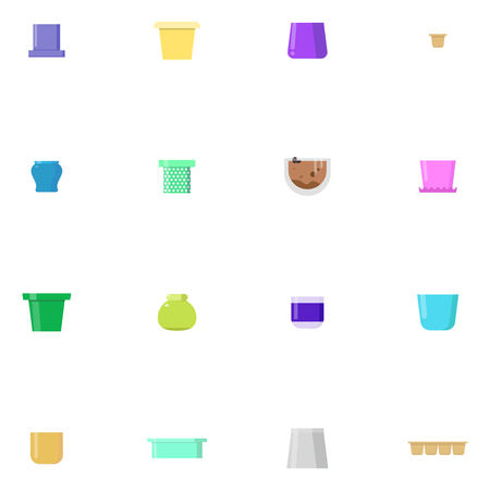 Set of flower pots. Vector illustrations isolated on white background.のイラスト素材