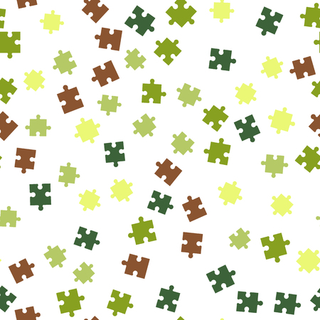 Colorful puzzle seamless background pattern. Vector illustration isolated on white background.Flat styleのイラスト素材