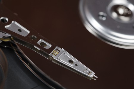Macro shot of hard drive