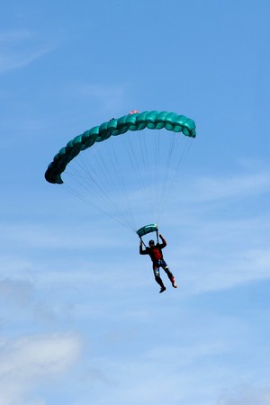 Extreem sports. parachuting under a blue skyの写真素材