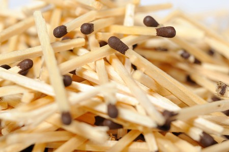 Background of many brown matchesの写真素材
