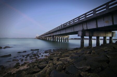 Bridge that connected the island with the mainlandの素材