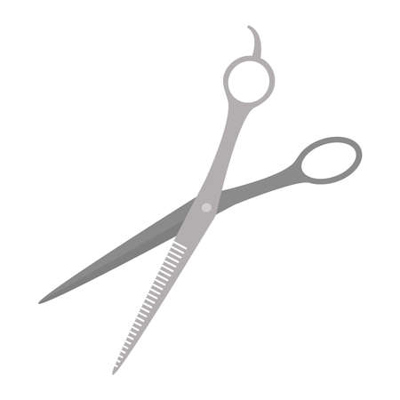Gray Hairdressing scissors for filling on a white backgroundのイラスト素材