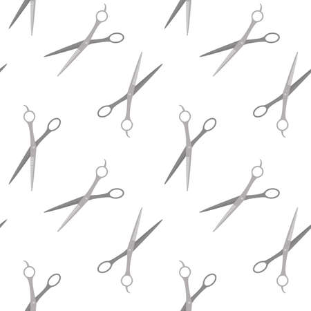 Seamless hairdressing pattern. Filleting scissors with white backgroundのイラスト素材
