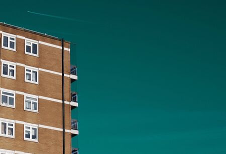 abstract fragment of an estate tower in the skyの写真素材