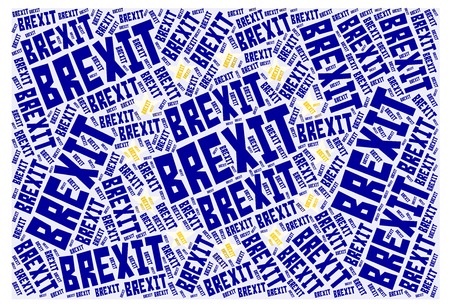 European Union Flag word cloud made of repeating word brexit.のイラスト素材