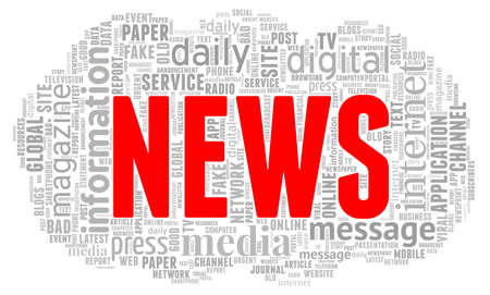 News word cloud isolated on a white backgroundのイラスト素材