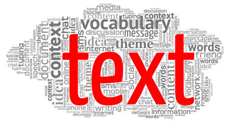 Text word cloud isolated on a white background