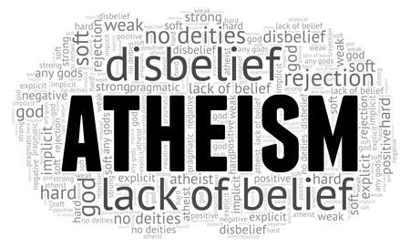 Atheism word cloud isolated on a white backgroundのイラスト素材