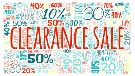 Clearance sale word cloud isolated on a white backgroundのイラスト素材