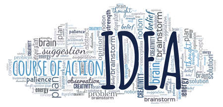 Idea word cloud isolated on a white background.