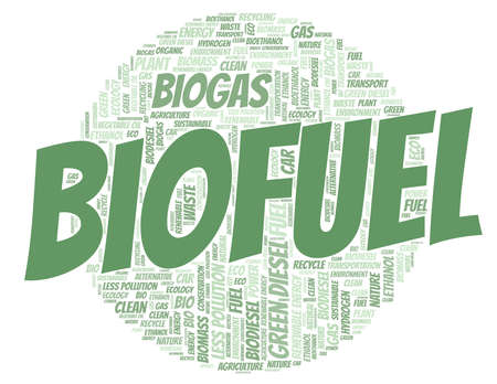 Biofuel sustainability concept word cloud isolated on a white background.のイラスト素材
