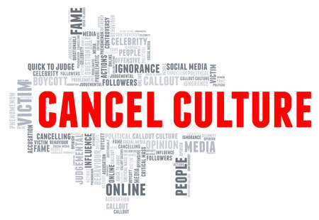 Cancel culture vector illustration word cloud isolated on a white background.のイラスト素材