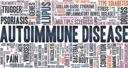 Autoimmune disease vector illustration word cloud isolated on a white background.のイラスト素材