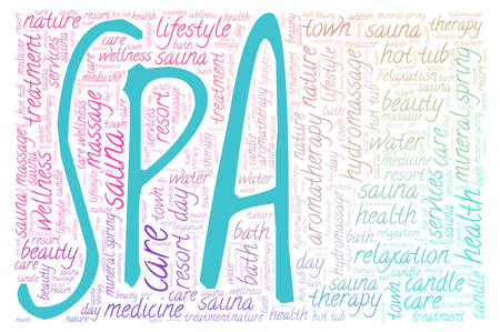 Spa wellness vector illustration word cloud isolated on a white background.のイラスト素材