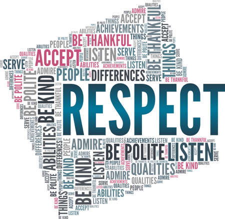 Respect vector illustration word cloud isolated on a white background.のイラスト素材