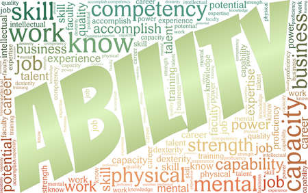 Ability vector illustration word cloud isolated on a white background.のイラスト素材