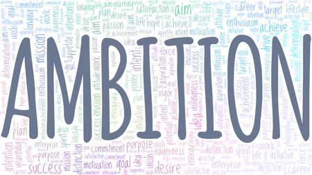 Ambition vector illustration word cloud isolated on a white background.のイラスト素材