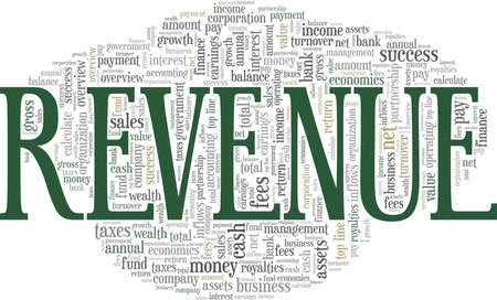 Revenue vector illustration word cloud isolated on a white background.のイラスト素材