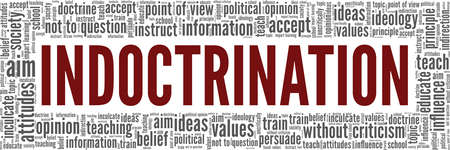 Indoctrination vector illustration word cloud isolated on a white background.のイラスト素材