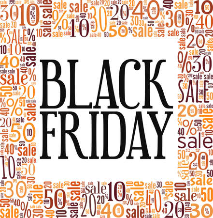 Black Friday vector illustration word cloud isolated on white background.のイラスト素材