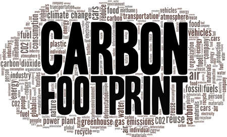 Carbon Footprint vector illustration word cloud isolated on white background.のイラスト素材