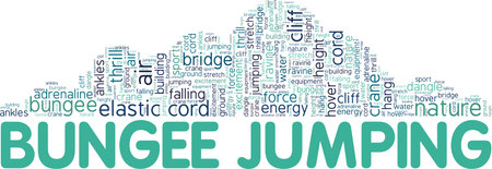 Bungee Jumping conceptual vector illustration word cloud isolated on white background.のイラスト素材