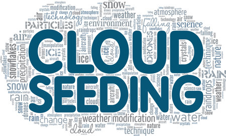 Cloud Seeding conceptual vector illustration word cloud isolated on white background.のイラスト素材