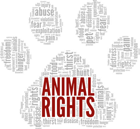 Animal Rights word cloud conceptual design isolated on white background.のイラスト素材