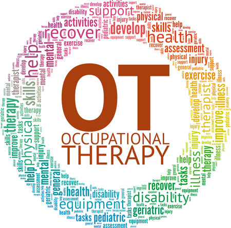 Occupational Therapy word cloud conceptual design isolated on white background.のイラスト素材