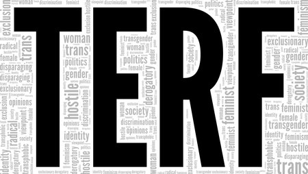 TERF word cloud conceptual design isolated on white background.のイラスト素材