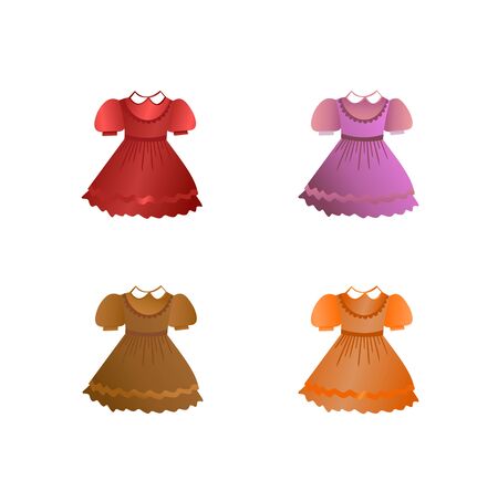Set of children dresses. Vectorのイラスト素材