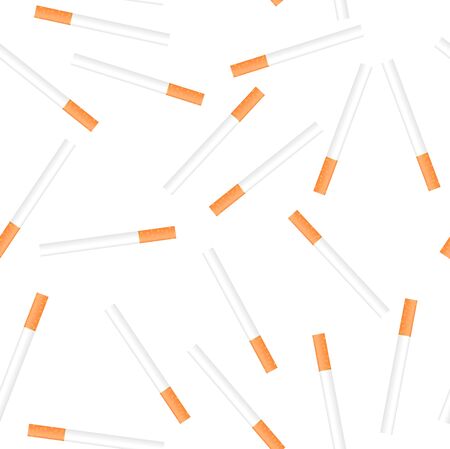 Cigarette seamless on white backgroundのイラスト素材