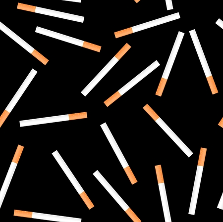 Cigarette seamless on black backgroundのイラスト素材