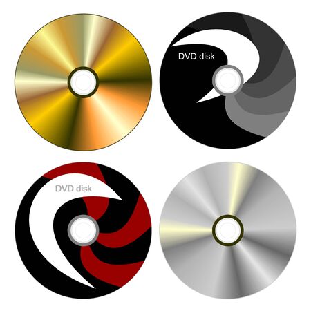Realistic illustration set DVD disk with both sides のイラスト素材
