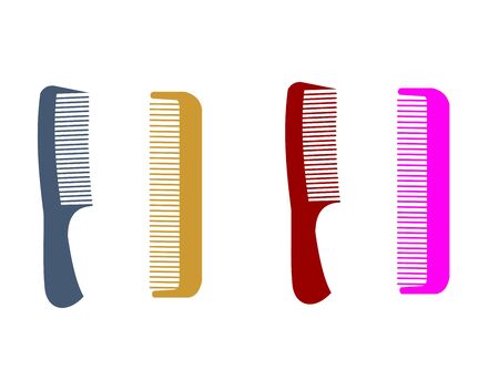 Different hairbrushes are isolated on white background. のイラスト素材