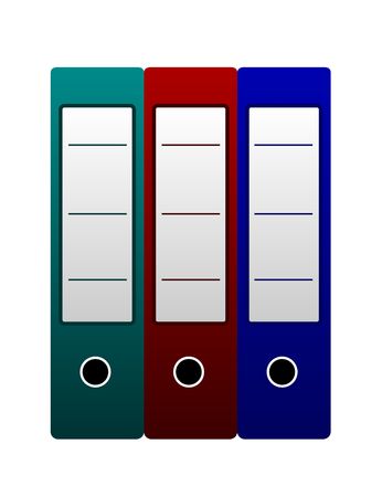 three office folders are isolated on white backgroundのイラスト素材