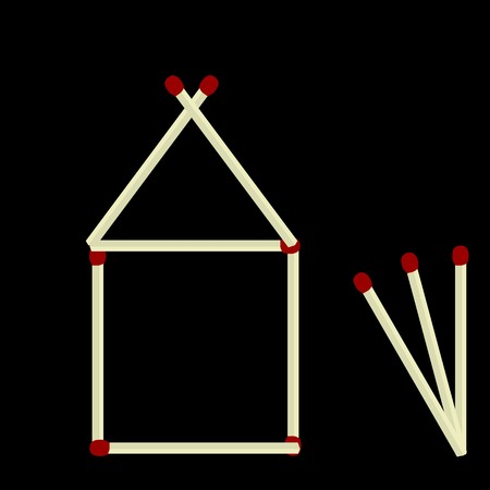 house made of matches isolatedのイラスト素材