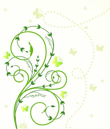 Illustration of beautiful flower card with butterflyのイラスト素材