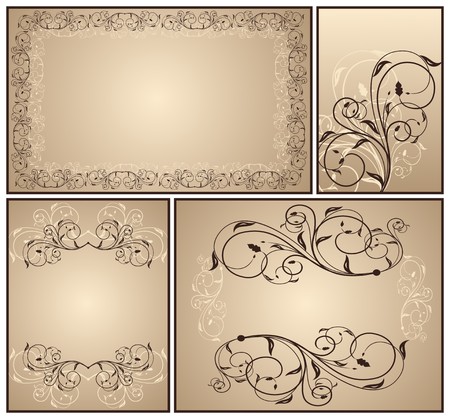 Set a decorative VINTAGE background のイラスト素材