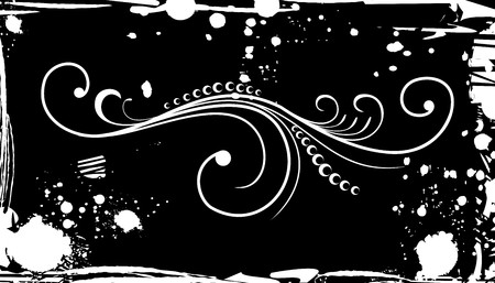 Illustration ornate grunge for design in black and white のイラスト素材