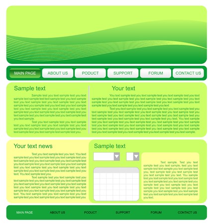 Illustration of  web site green templateのイラスト素材